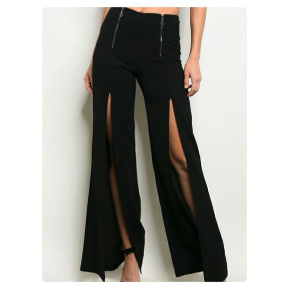 🔥HP!🔥🍁 BLACK FRONT SLIT PANTS!🍁 - Picture 4 of 7
